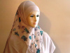 white Long 2 Piece Amira Hijab w/Button style 6